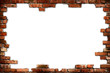 Brick frame isolated with clipping path on white background Brick frame isolated with clipping path on white background