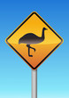 Panneau de danger autruche australienne Panneau de danger autruche australienne