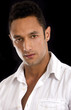 Casual man portrait looking serious- isolated