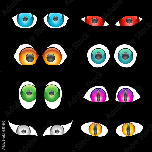 cartoon eyes clipart. Shiny Vector Cartoon Eyes