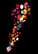 unfold envelope of candies and loves