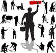 workers silhouettes