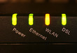 a computer modem taken at night with macro lens