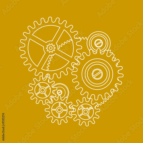 Blueprint Background on Gears Shape Blueprint Isolated On Yellow Background Yang Mingqi