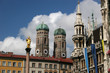 Münchner Marienplatz, Mariensäule, Frauenkirche, Rathaus