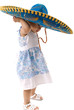 Baby with a Mexican Hat on white .
