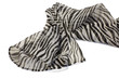 Striped fabric scarf isolated on background
