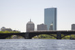 Boston skyline from the Charles River with the Longfellow Bridge