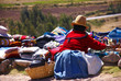 Indian woman selling craft items, Puca Pucare, Cusco, Peru Indian woman selling craft items, Puca Pucare, Cusco, Peru