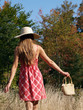 woman walking in a field