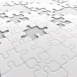 Jigsaw puzzle with missing pieces
