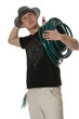 Photo: young man with the snake to watering young man with the snake to watering