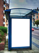 bus stop with blank bilboard HDR 02 bus stop with blank bilboard HDR 02