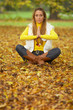 Beautiful sexy woman in natural autumn outdoors