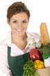 Photo: Woman holding grocery bag Woman holding grocery bag