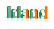 irland 3d text symbol reflektion irland 3d text symbol reflektion