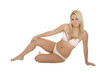 Beautiful Caucasian woman posing in lingerie