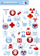 medical icons and warning signs