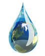 Water droplet with the earth in it.