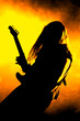 Heavy metal guitarist live on stage