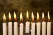 Nine candles for the jewish holiday hanukkah