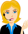 Smiling operator at call center