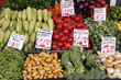Locally grown, fresh, produce at an outdoor farmer's market Locally grown, fresh, produce at an outdoor farmer's market