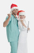smiling medical professionals on an isolated background