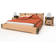 Bed on a white background 3d rendering image