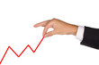 Business man increases his business graphic , white backguround