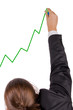 Business man increases his business graphic , white backguround