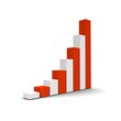 Growing column graph 3d illustration Growing column graph 3d illustration