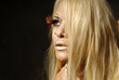 Beautiful blonde woman in makeup