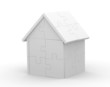 3d house made of parts of a puzzle 3d house made of parts of a puzzle