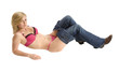Woman in lingerie and jeans
