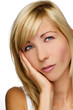Photo: blond young woman in pain close up shoot blond young woman in pain close up shoot
