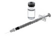 one vial with hypodermic needle