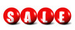 red sale word made of spheres on white background
