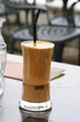 ice cold coffe greek speciality frape closeup