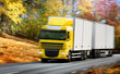 truck driving on country-road/motion