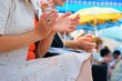 student conference meeting clapping hands, applause..