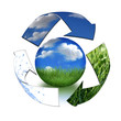 Abstract Recycling Symbol Representing Air, Land and Sea S