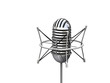 Retro professional microphone over white