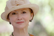 portrait of  woman in  age of in  hat