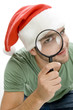 man looking through lens on an isolated background man looking through lens on an isolated background