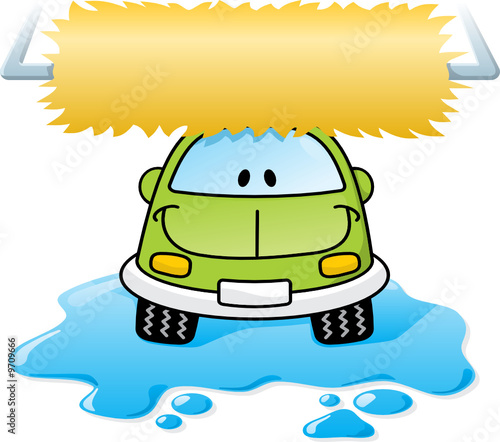 cartoon car washing. Cartoon car washing with