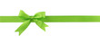 Green bow isolated on white background