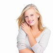 Isolated portrait of a smiling young woman