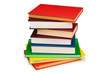 Stack of books isolated on the white background