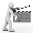 subject fabrication of the film on white background